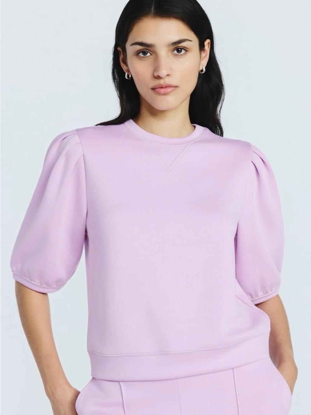 A. Scoop Women's and Women's Plus Scubaknit Pleated Sleeve Top NWT